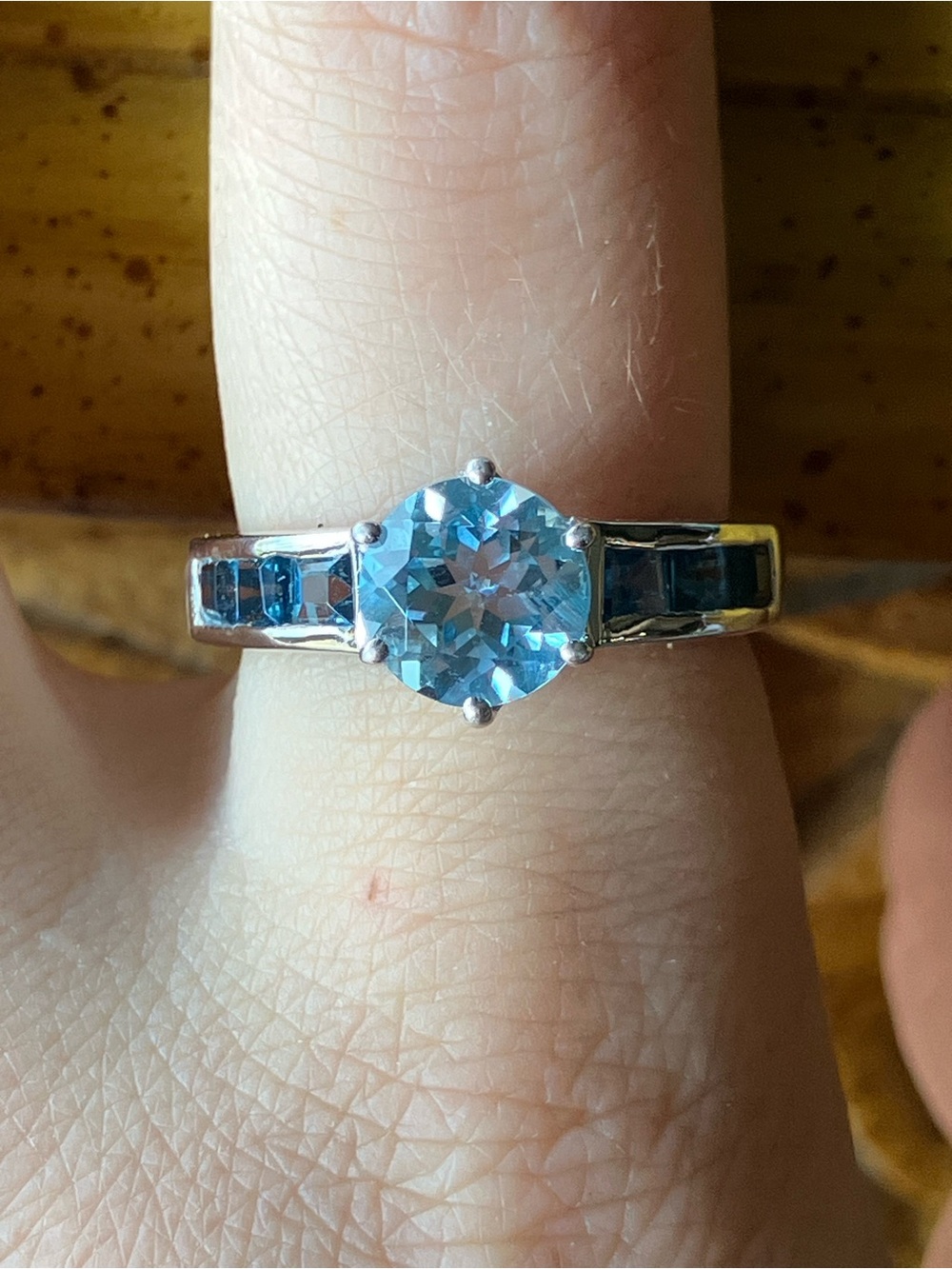 Sky Blue Topaz London Blue Topaz Sterling Silver Ring Size 8.75